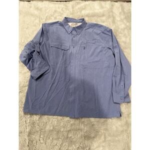 Lake & Trail Long Sleeve Performance Outdoor Shirt Blue Pockets Vented Back